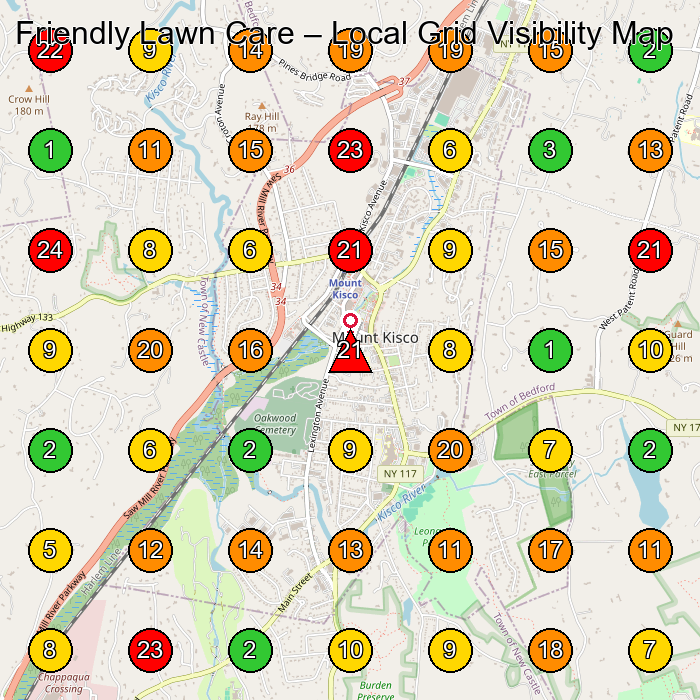Friendly Lawn Care Lawn Care Service GeoGrid ranking map for None